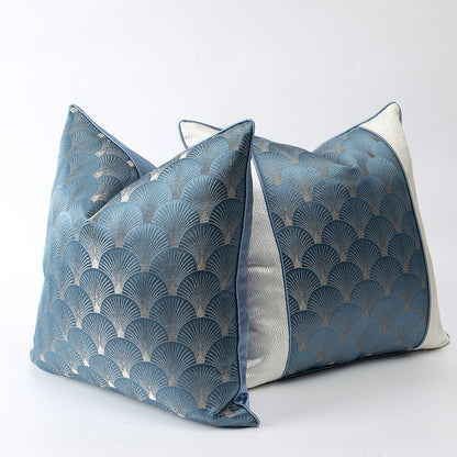 Aurora – Blauw-witte Patchwork Kussens voor de Woonkamer Sofa