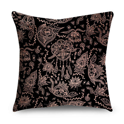 Aurelius – Zwarte Gouden Polyester Kussenhoes
