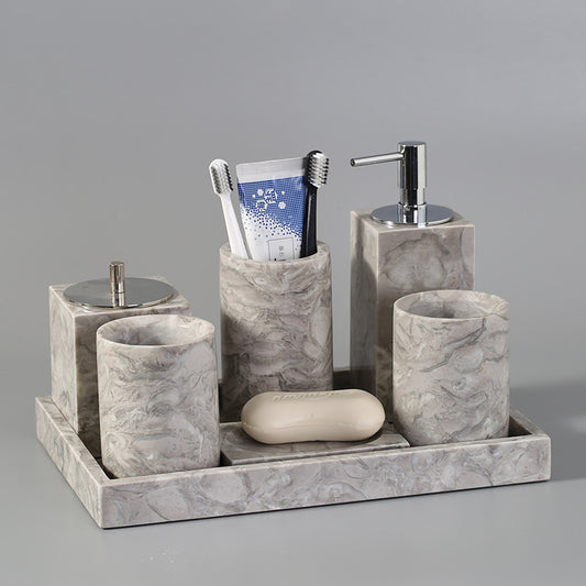 Lyra – Marmeren Badkamer Set voor Hotel en Thuisdecoratie