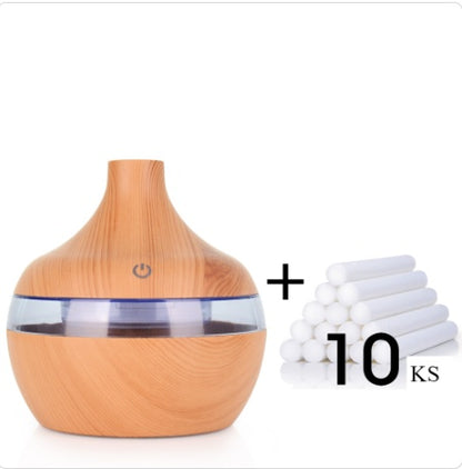 Benedict – Houten Grain Aromatherapie USB Luchtbevochtiger met Essentiële Olie Diffuser
