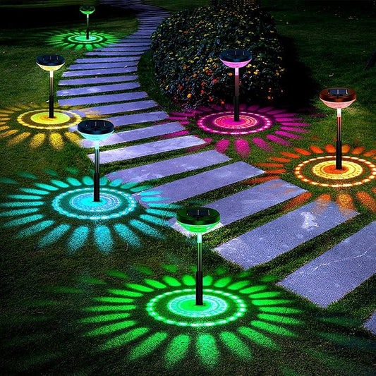 Zonne-tuinlamp met Bloemenprojectie – RGB Licht, IP44, 1200mAh, Decoratief voor Pad en Gazon
