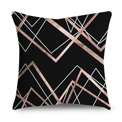 Aurelius – Zwarte Gouden Polyester Kussenhoes