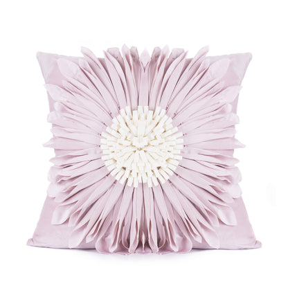 Ambrose – Moderne Stijl Witte Sierkussens met Fluwelen Stiksel en 3D Chrysant Motief