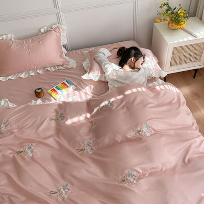 Cosmo – Luxe Washed Silk Bed Vierdelige Beddeken Set
