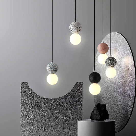 Isla – Modern Cement Terrazzo Kleine Kroonluchter voor Restaurant en Bar