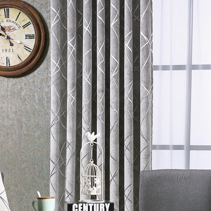 Verve – Effen Kleur Eenvoudige Moderne Luxe Chenille Zwart-out Gordijnen