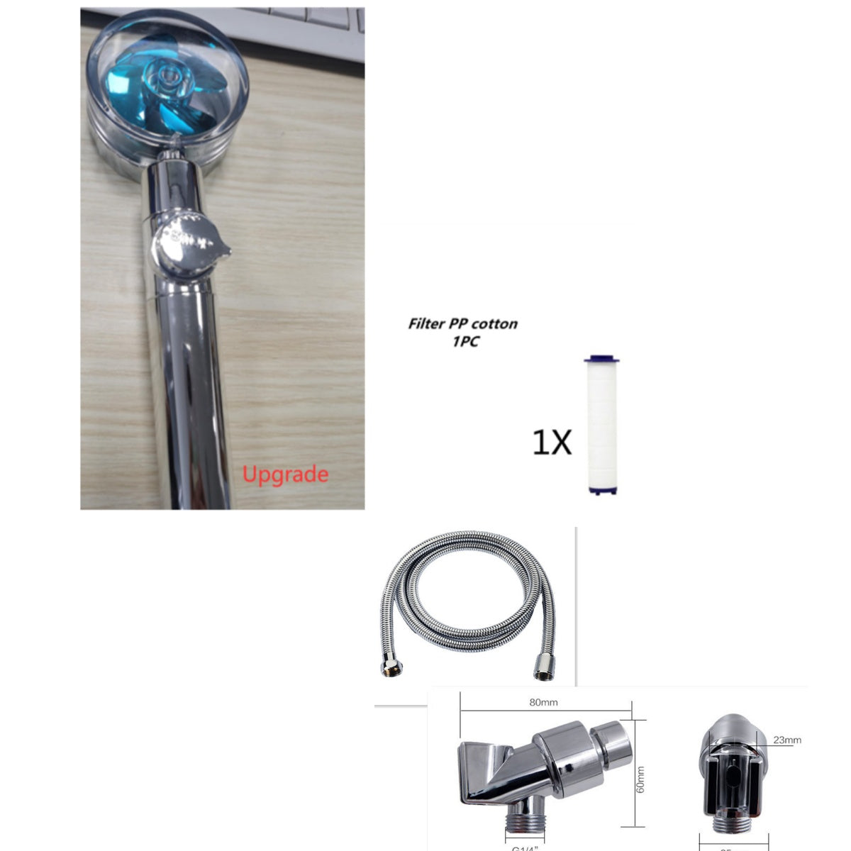 Octavian – Waterbesparende Turbo Propeller Douchestraal met Hoge Druk en 360 Graden Beweging