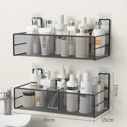 Lysandra – Wandgemonteerde Badkamershelf Zonder Boren voor Shampoo en Toiletaccessoires