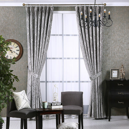 Verve – Effen Kleur Eenvoudige Moderne Luxe Chenille Zwart-out Gordijnen