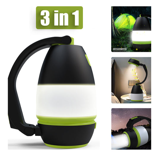 Leontine – 3-in-1 Multifunctionele Tafellamp met LED Tentlamp en Oplaadbare Noodlamp